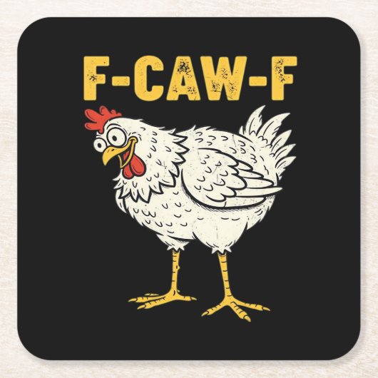 F-Caw-F Chicken Classic Retro Cool Kartonnen Onderzetters (Voorkant)