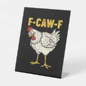 F-Caw-F Chicken Classic Retro Cool Reclamebord Met Voetstuk (Voorkant)