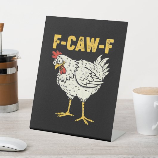 F-Caw-F Chicken Classic Retro Cool Reclamebord Met Voetstuk (Insitu)