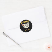 F-Caw-F Chicken Classic Retro Cool Ronde Sticker (Envelop)