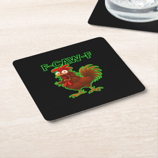 F-Caw-F Chicken Classic Retro Graphic Kartonnen Onderzetters (Schuin)
