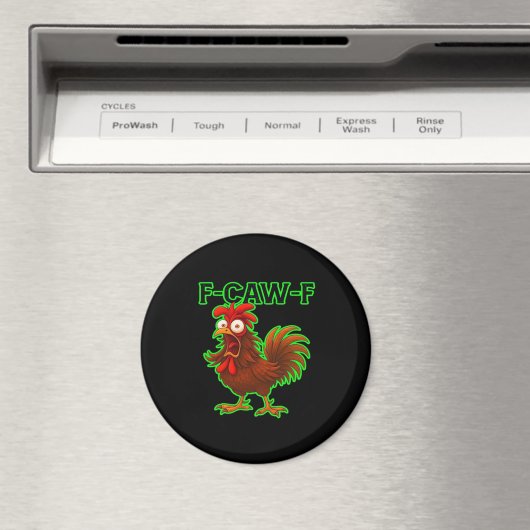F-Caw-F Chicken Classic Retro Graphic Magneet (Insitu (Vaatwasser))