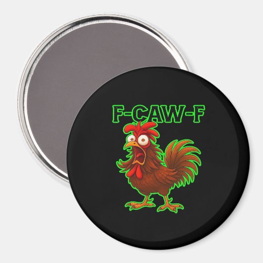 F-Caw-F Chicken Classic Retro Graphic Magneet (Voorkant / Achterkant)
