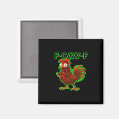 F-Caw-F Chicken Classic Retro Graphic Magneet (Voorkant / Achterkant)