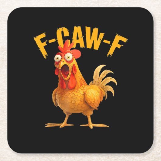 F-Caw-F Chicken Classic Retro Stijl Kartonnen Onderzetters (Voorkant)