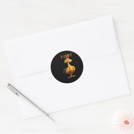 F-Caw-F Chicken Classic Retro Style Ronde Sticker (Envelop)