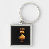 F-Caw-F Chicken Classic Retro Style Sleutelhanger (Voorkant)