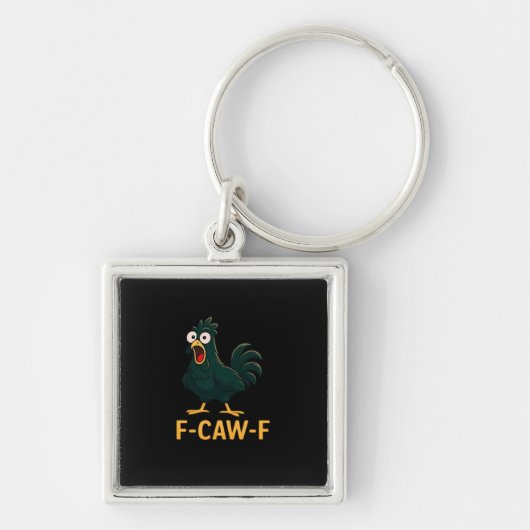 F-Caw-F Chicken Classic Vintage Style Sleutelhanger (Voorkant)
