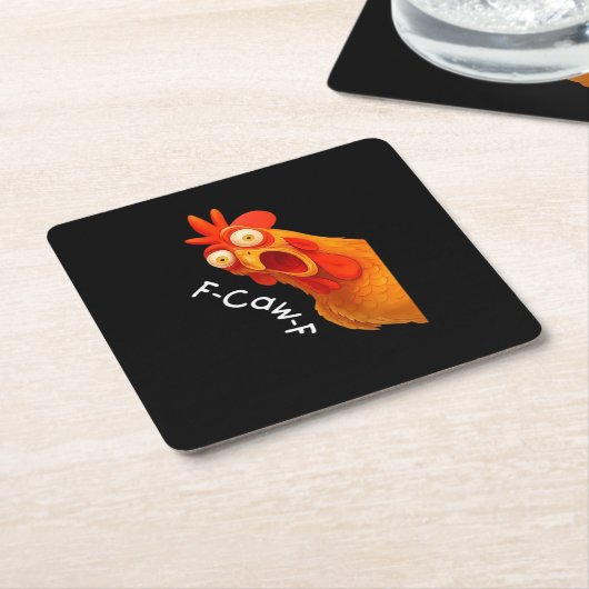 F-Caw-F Chicken Essential Classic Retro Kartonnen Onderzetters (Schuin)