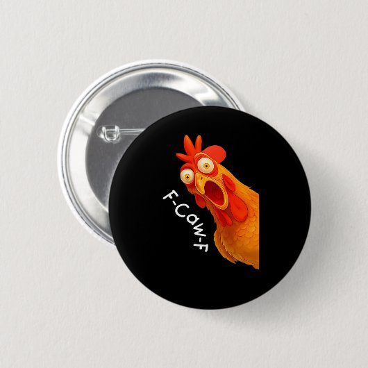 F-Caw-F Chicken Essential Classic Retro Ronde Button 5,7 Cm (Voorkant /achterkant)