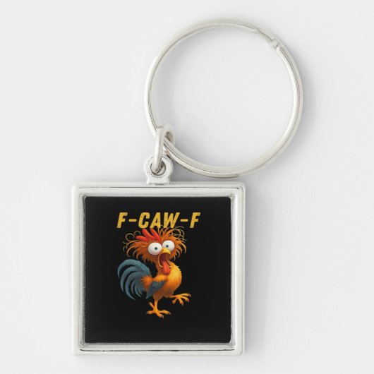 F-Caw-F Chicken Essential Funny Design Sleutelhanger (Voorkant)