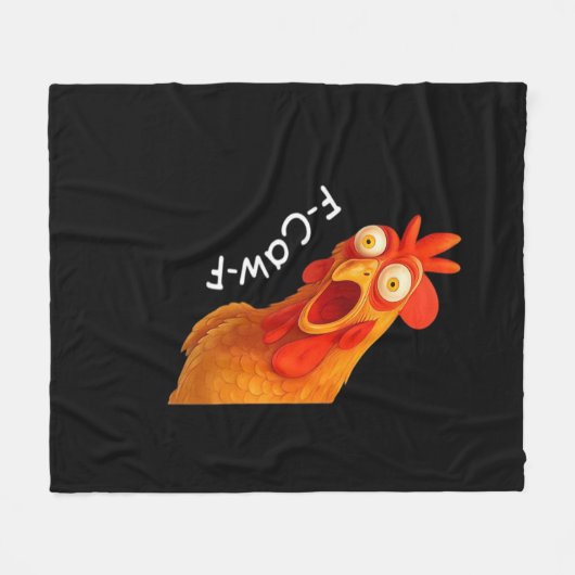 F-Caw-F Chicken Essential Minimal Clean Fleece Deken (Voorkant (Horizontaal))
