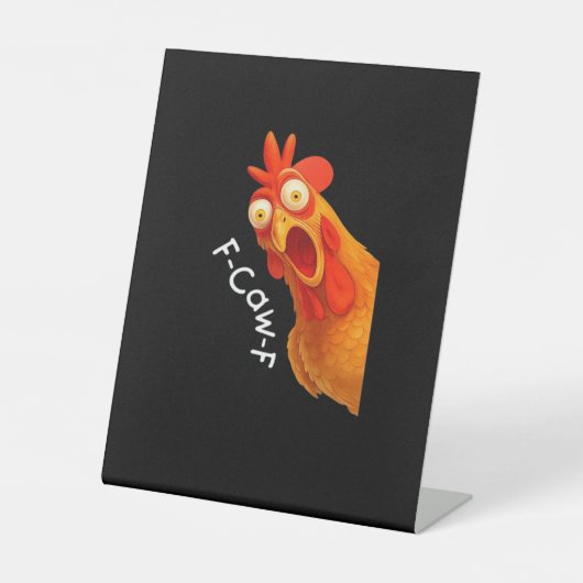 F-Caw-F Chicken Essential Minimal Clean Reclamebord Met Voetstuk (Voorkant)