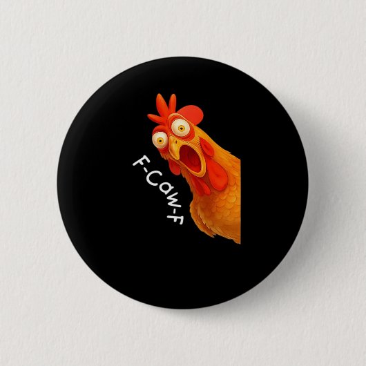 F-Caw-F Chicken Essential Minimal Clean Ronde Button 5,7 Cm (Voorkant)