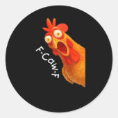 F-Caw-F Chicken Essential Minimal Clean Ronde Sticker (Voorkant)