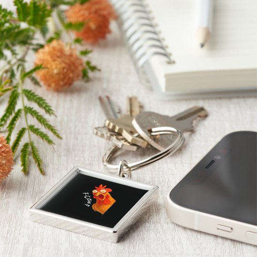 F-Caw-F Chicken Essential Minimal Clean Sleutelhanger (Zijkant)