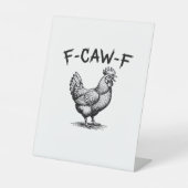 F-Caw-F Chicken Essential Reclamebord Met Voetstuk (Voorkant)
