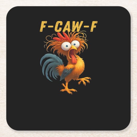 F-Caw-F-Chicken Essential Retro Classic Kartonnen Onderzetters (Voorkant)
