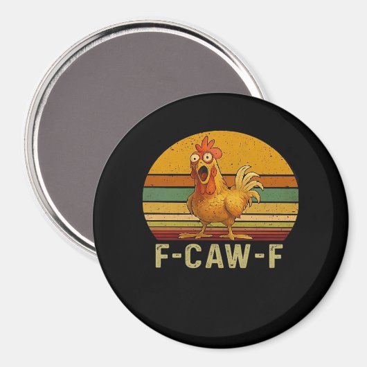 F-Caw-F Chicken Essential Retro Classic Magneet (Voorkant / Achterkant)