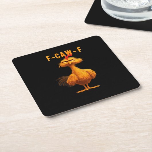 F-Caw-F Chicken Essential Trendy Art Kartonnen Onderzetters (Schuin)
