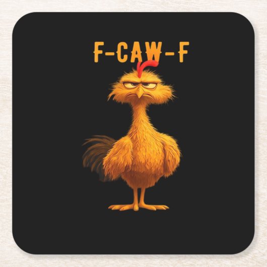 F-Caw-F Chicken Essential Trendy Art Kartonnen Onderzetters (Voorkant)
