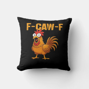 F-Caw-F-Chicken Essentieel Eenvoudig Ontwerp Kussen