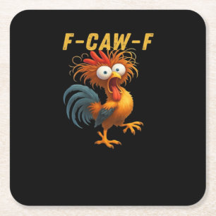 F-Caw-F-Chicken Essentiële Retro Klassieker Kartonnen Onderzetters