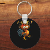 F-Caw-F-Chicken Essentiële Retro Klassieker Sleutelhanger (Voorkant)
