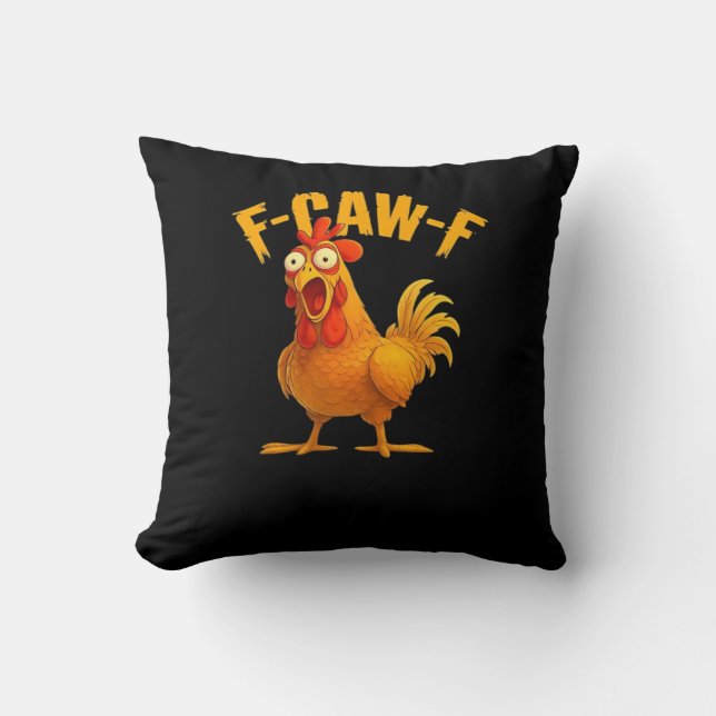 F-Caw-F-Chicken Essentiële Vintage Cool Kussen (Voorkant)