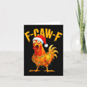 F-caw-f Chicken Fcawf Chicken Christmas Light Sant Kaart (Voorkant)