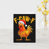 F-caw-f Chicken Fcawf Chicken Christmas Light Sant Kaart (Gele Bloem)