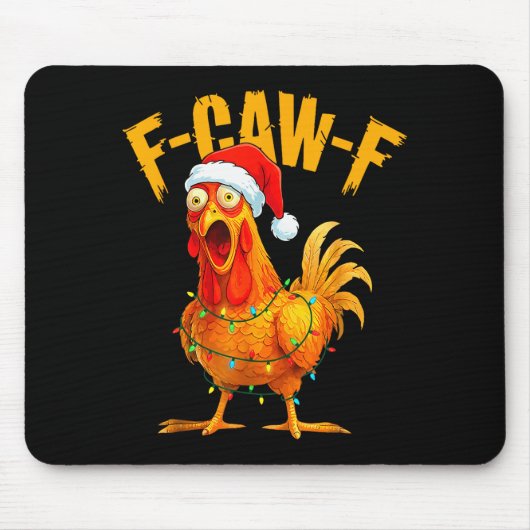 F-caw-f Chicken Fcawf Chicken Christmas Light Sant Muismat (Voorkant)