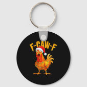 F-caw-f Chicken Fcawf Chicken Christmas Light Sant Sleutelhanger (Voorkant)