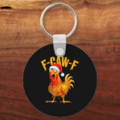 F-caw-f Chicken Fcawf Chicken Christmas Light Sant Sleutelhanger (Voorkant)