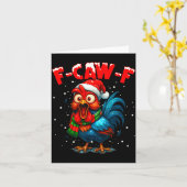 F-caw-f Chicken Fcawf Rooster Coffee Christmas Fca Kaart (Gele Bloem)