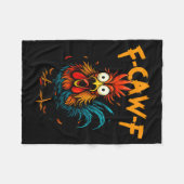 F-caw-f Chicken Fcawf Rooster Coffee Funny Office  Fleece Deken (Voorkant (Horizontaal))