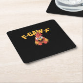 F-Caw-F Chicken Funny Chicken Creative Graphic Kartonnen Onderzetters (Schuin)
