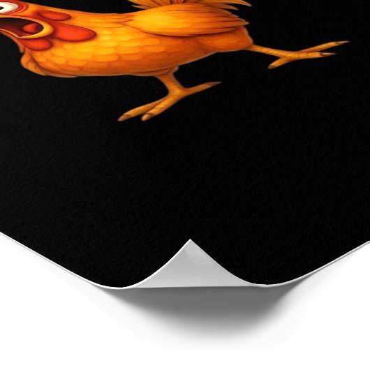 F-Caw-F Chicken Funny Trendy Poster (Hoek)