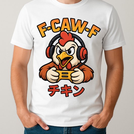 F-CAW-F Chicken Gamer Grappige Grafische Japanse M T-shirt