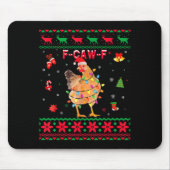 F-caw-f Chicken Humor Meme Rooster Christmas Ugly  Muismat (Voorkant)