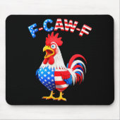 F-caw-f Chicken Humor Quote Rooster Meme Funny Usa Muismat (Voorkant)