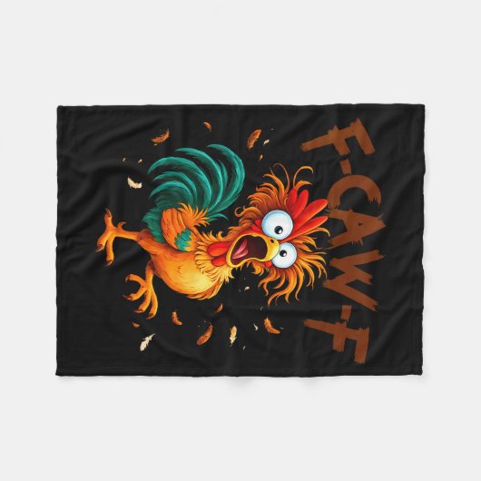 F-caw-f Chicken Quote Rooster Fcawf Funny Fawk Off Fleece Deken (Voorkant (Horizontaal))