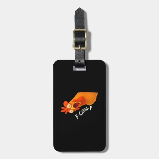 F-Caw-F Chicken Retro Classic Bagagelabel (Voorkant verticaal)