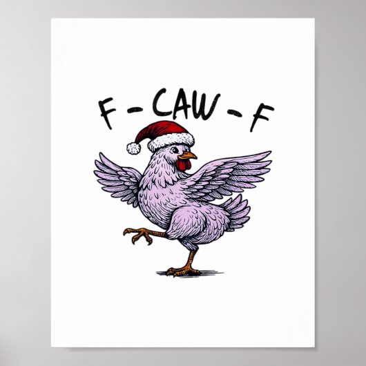 F-Caw-F Chicken Retro Classic Poster (Voorkant)
