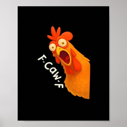 F-Caw-F Chicken Retro Classic Poster (Voorkant)