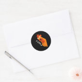 F-Caw-F Chicken Retro Classic Ronde Sticker (Envelop)