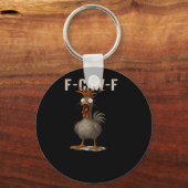 F-Caw-F Chicken Retro Classic Sleutelhanger (Voorkant)