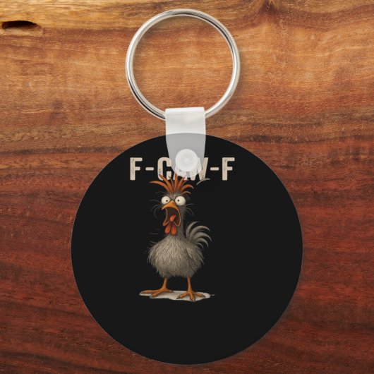 F-Caw-F Chicken Retro Classic Sleutelhanger (Voorkant)