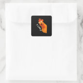 F-Caw-F Chicken Retro Classic Vierkante Sticker (Tas)