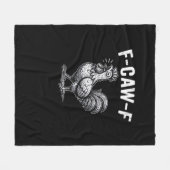 F-Caw-F Chicken Retro Graphic Fleece Deken (Voorkant (Horizontaal))